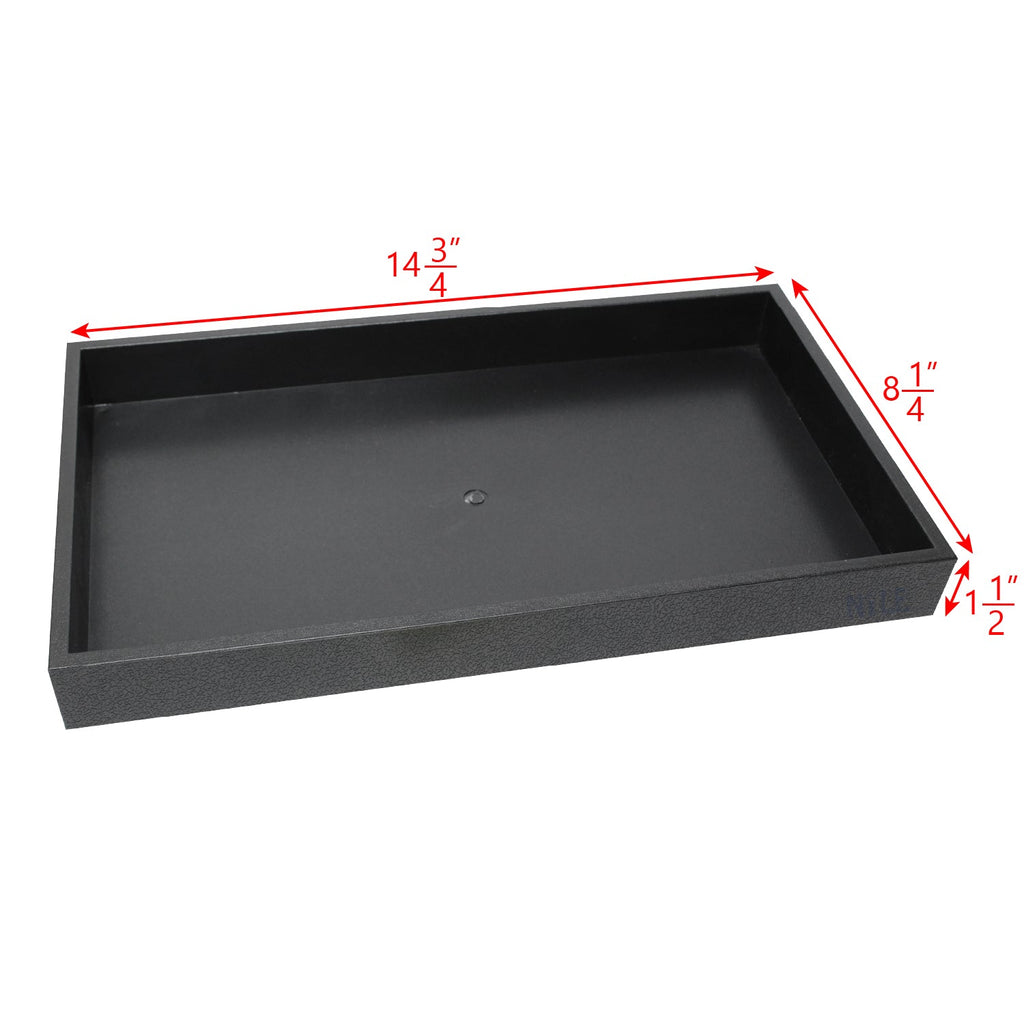 #1-2P Stackable Plastic Tray, Black