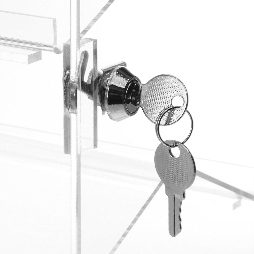 #1106 Lockable Showcase Rotating Acrylic Display Stand with 4 Removable Shelves