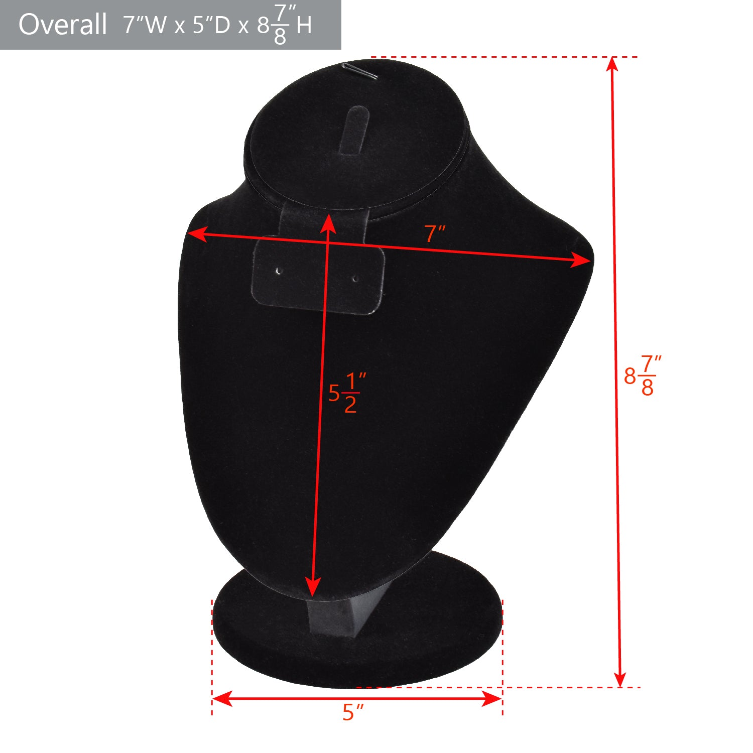 #185-1 Combination Necklace, Ring, and Earring Bust Display with Round Base