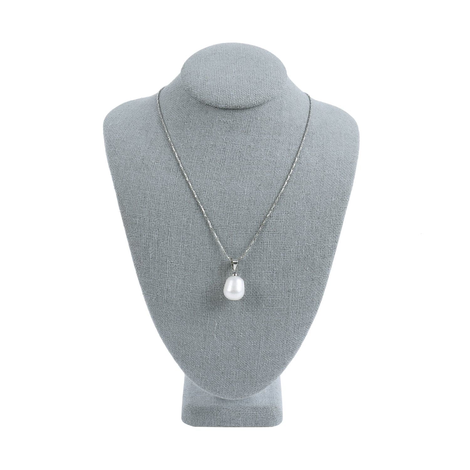 #189-3-LNLTG Necklace Display Bust, Dim Gray Linen