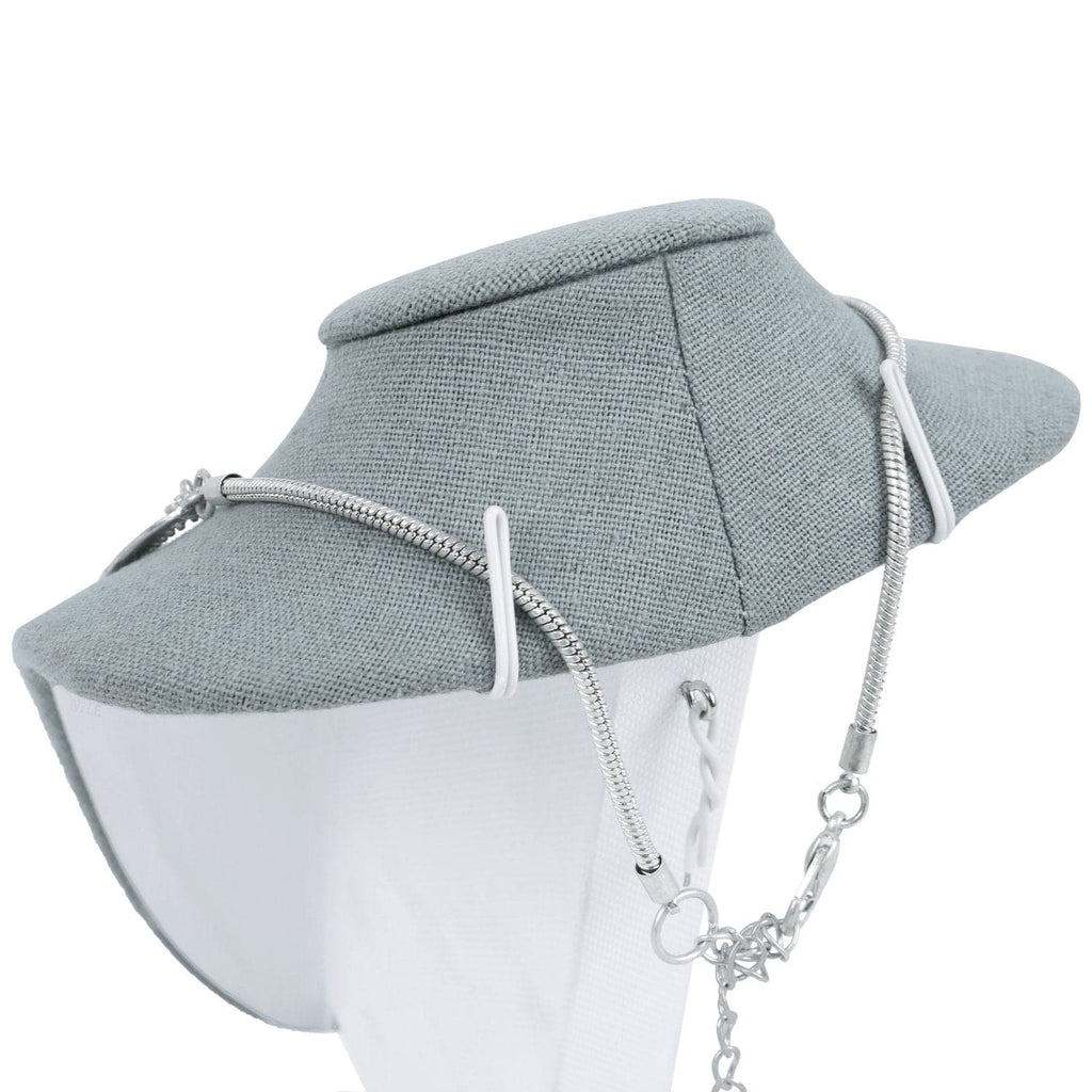 #189-3-LNLTG Necklace Display Bust, Dim Gray Linen