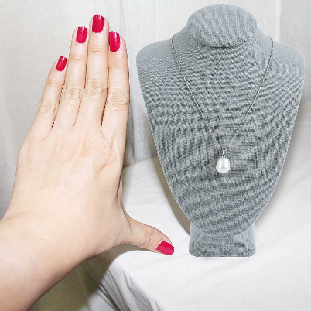 #189-3-LNLTG Necklace Display Bust, Dim Gray Linen