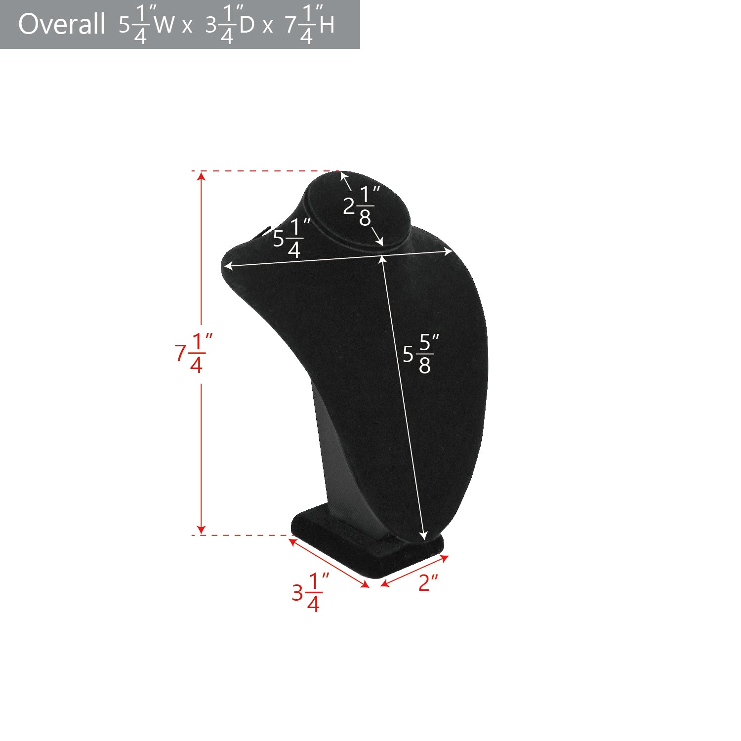 #189-3 Necklace Display Bust