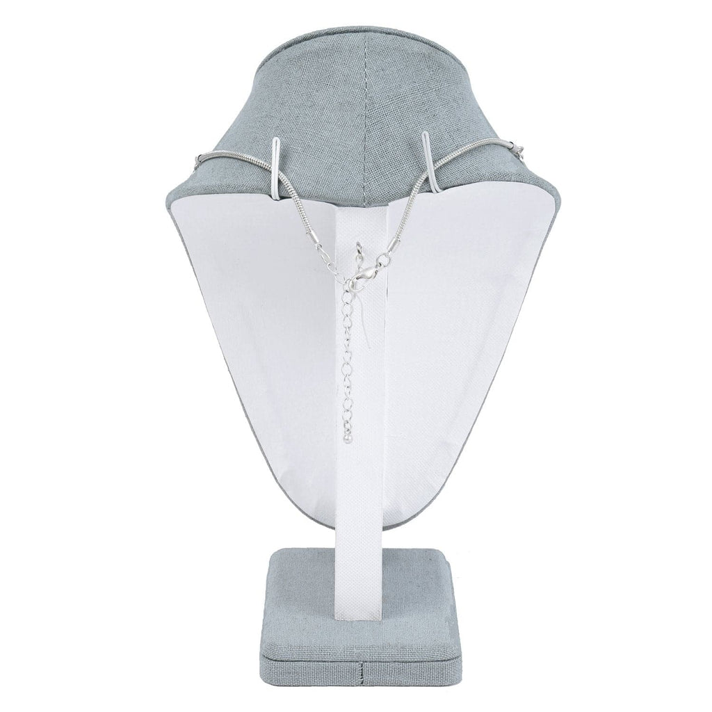 #189-7-LNLTG Linen Covered Necklace Display Bust , Dim Gray Linen