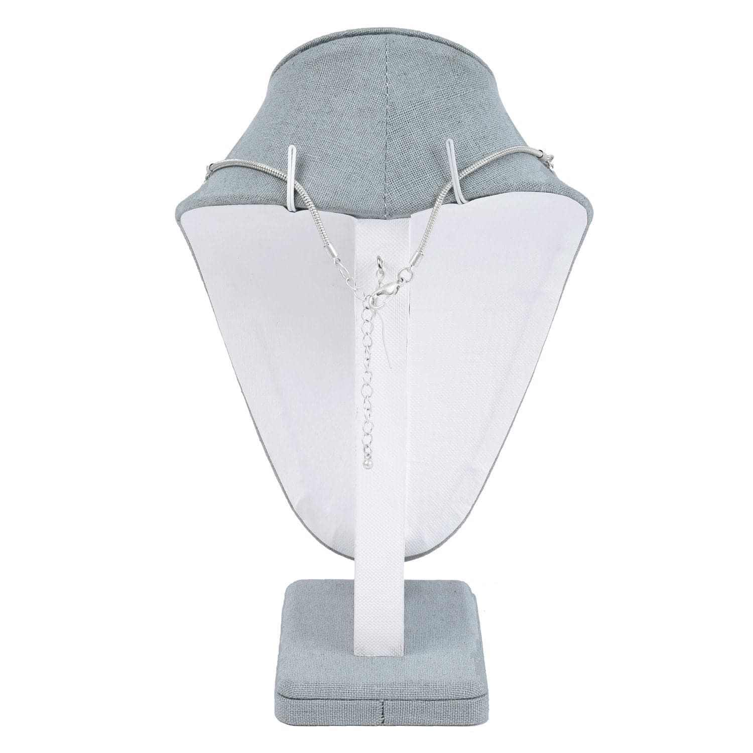 #189-7-LNLTG Linen Covered Necklace Display Bust , Dim Gray Linen