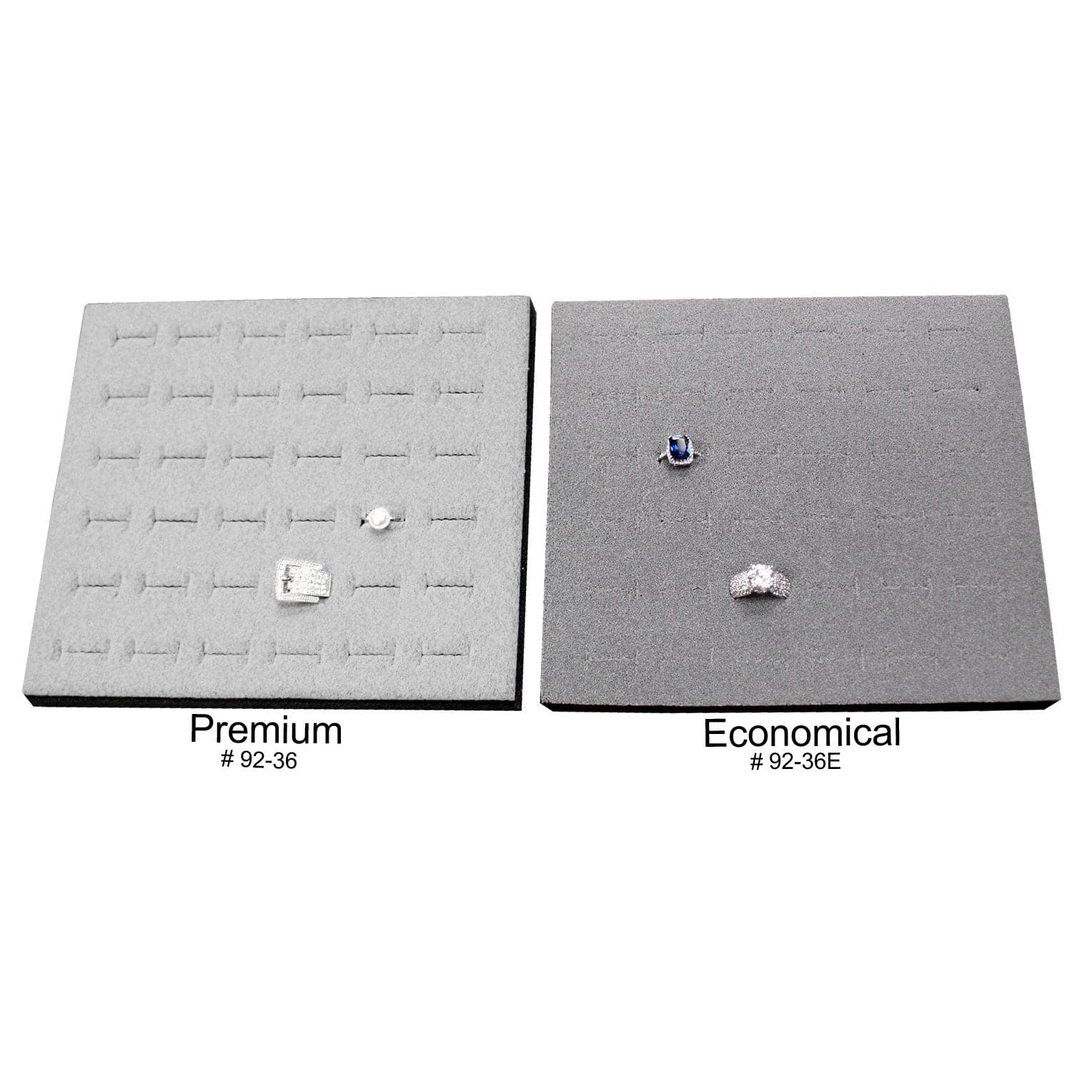 #92-36E Flocked Velvet 36-Slot Ring Foam