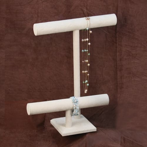 #BD-2124Q-BE 2-Level T-Bar Displays, Beige, 14 3/4” x 16” H