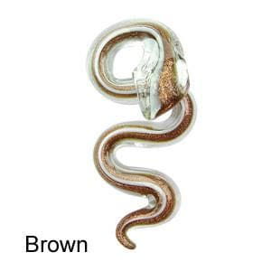 Lampwork Glass Foil Snake Pendant