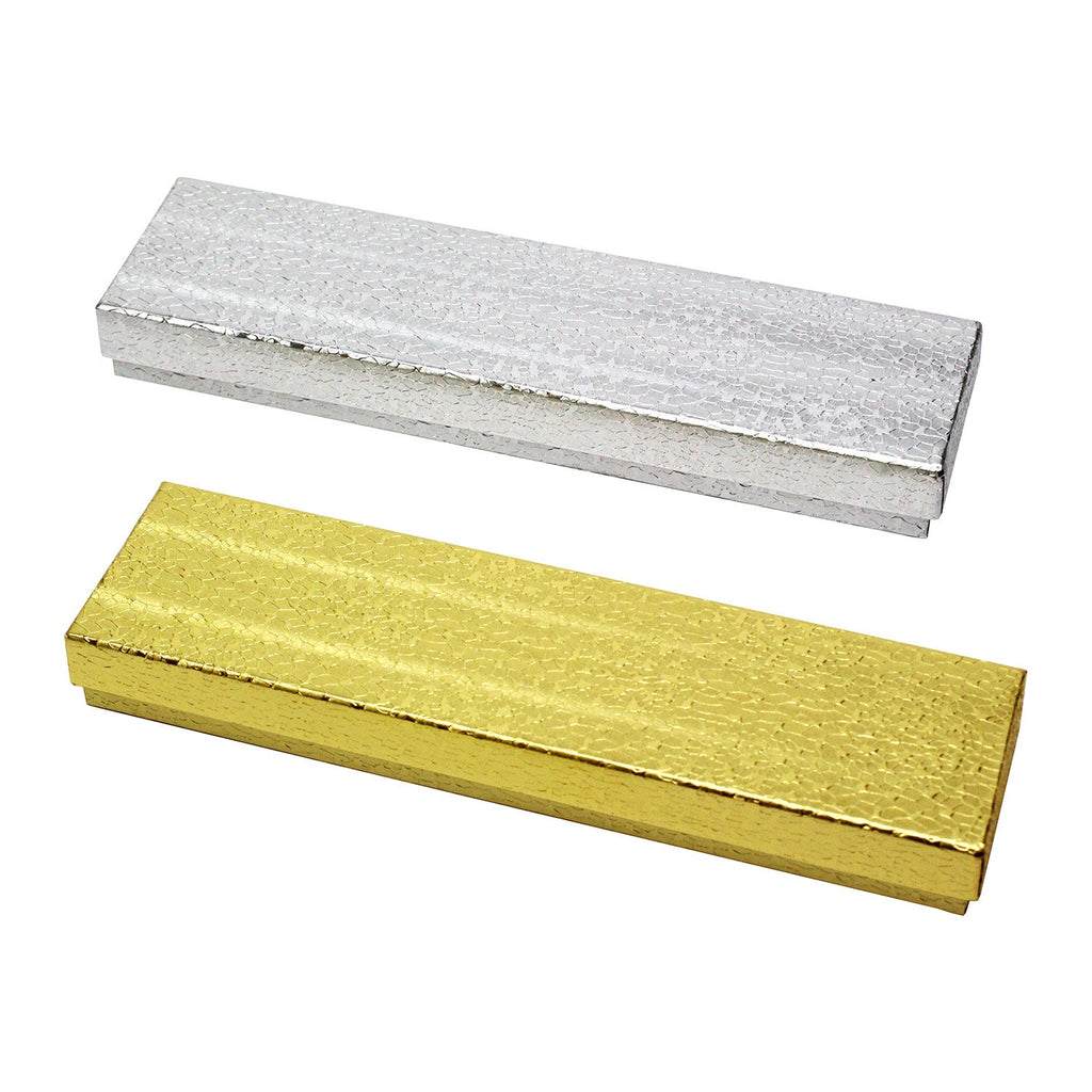 #BX2882 Gold and Silver Color Paper Cotton Filled Boxes