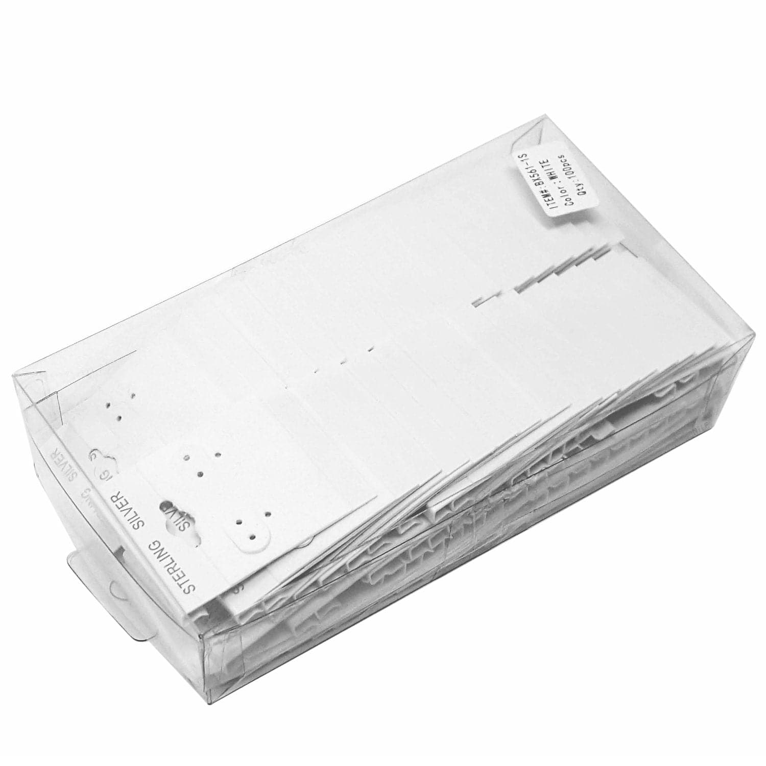 #BX561-1S "Sterling Silver" White Hanging Earring Cards