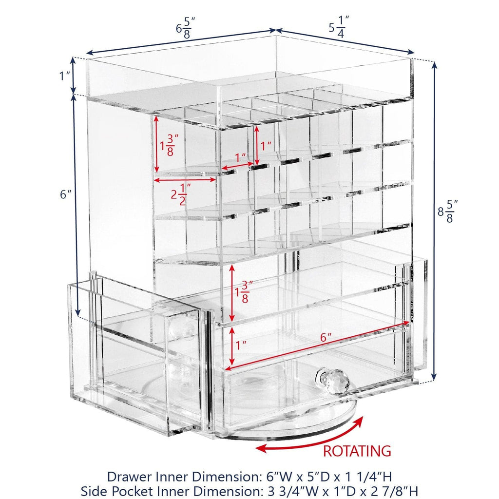#COM0302CL Acrylic Multi-functional Jewelry Cosmetic Storage Makeup Organizer