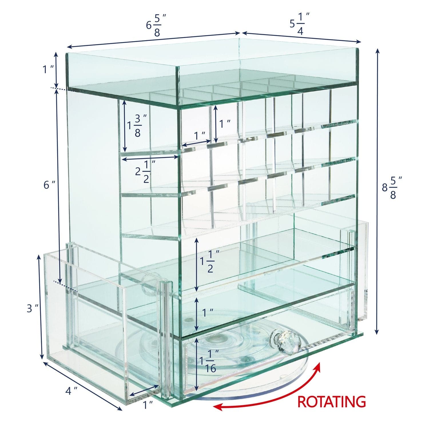 #COM0302GN Acrylic Multi-functional Jewelry Cosmetic Storage Makeup Organizer