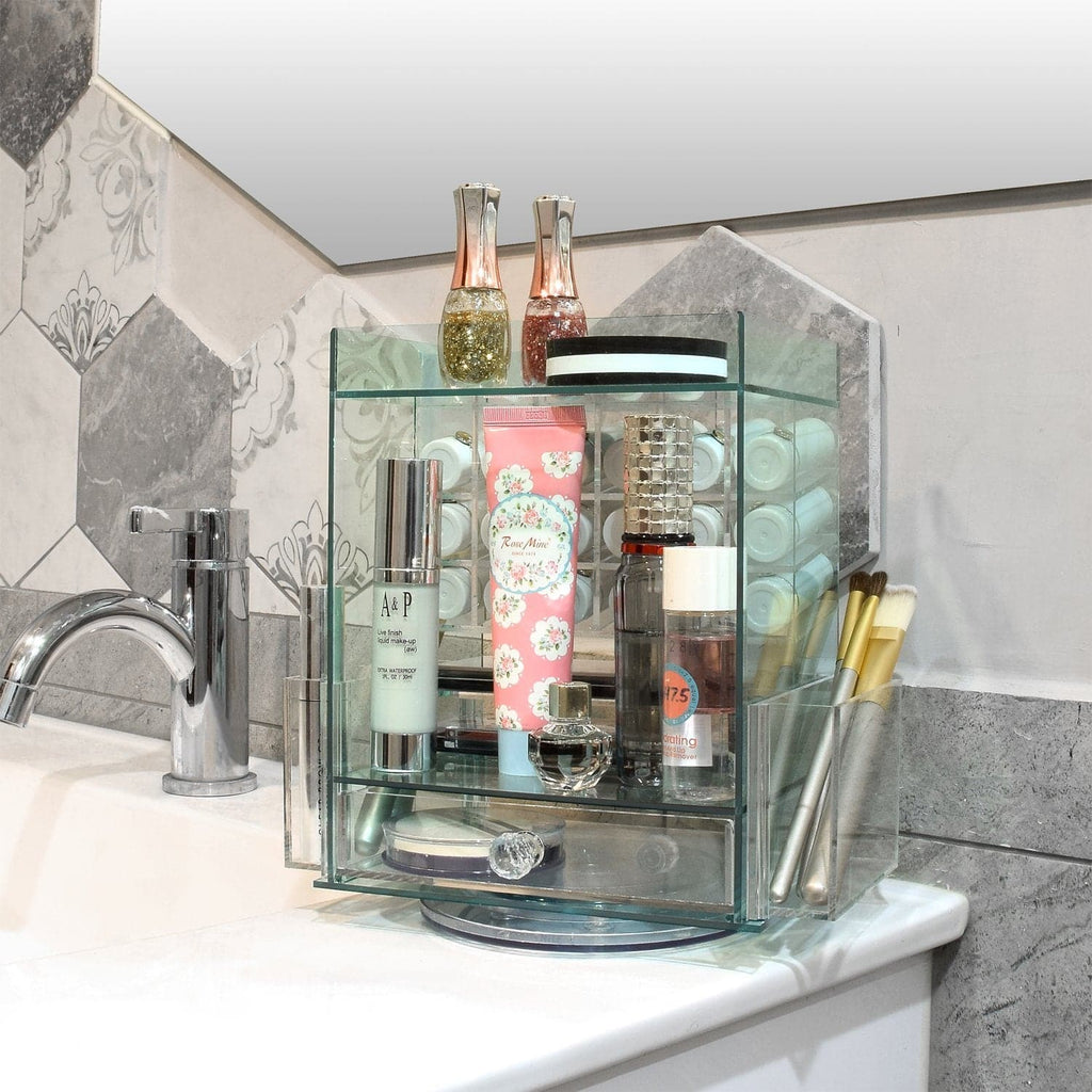 #COM0302GN Acrylic Multi-functional Jewelry Cosmetic Storage Makeup Organizer