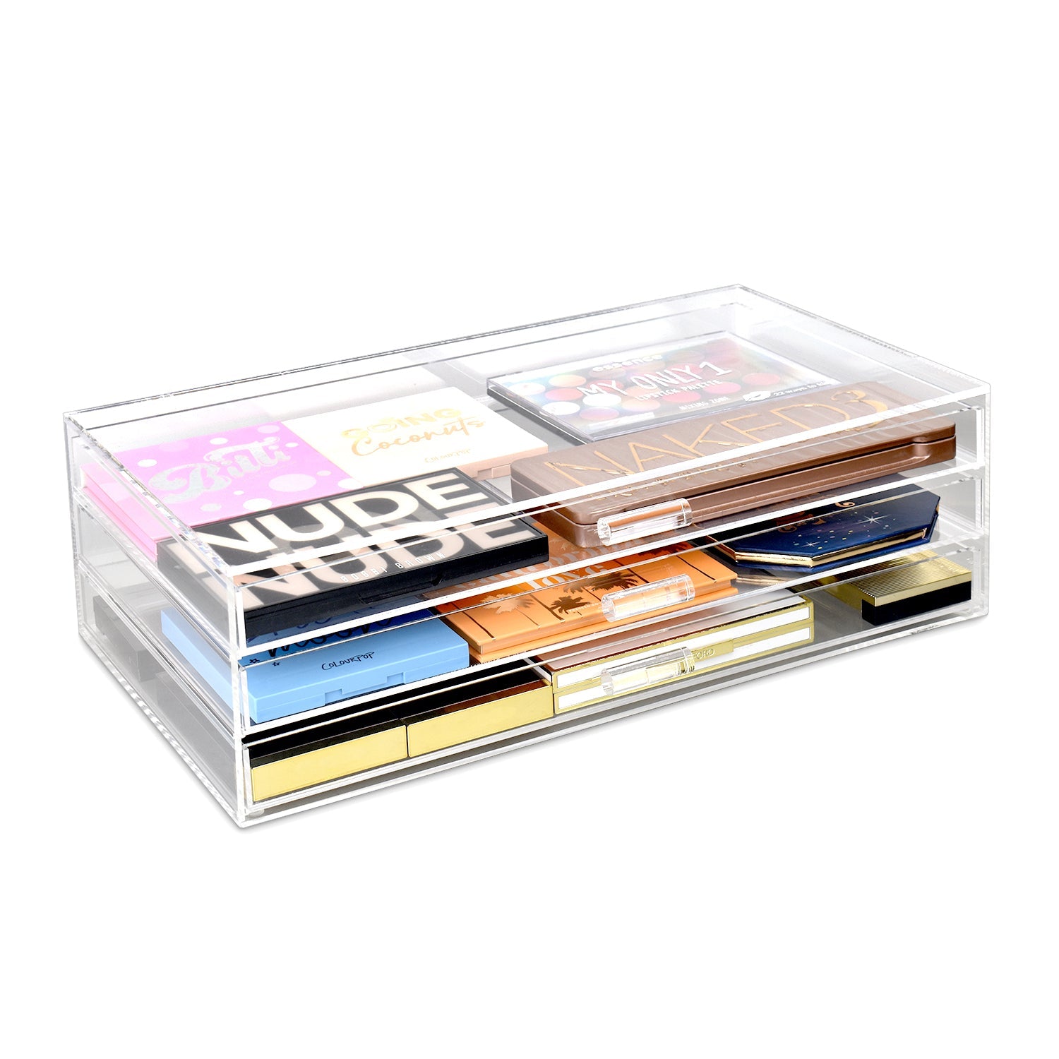 #COM3570C Premium Acrylic 3 Drawer Makeup & Jewelry Organizer