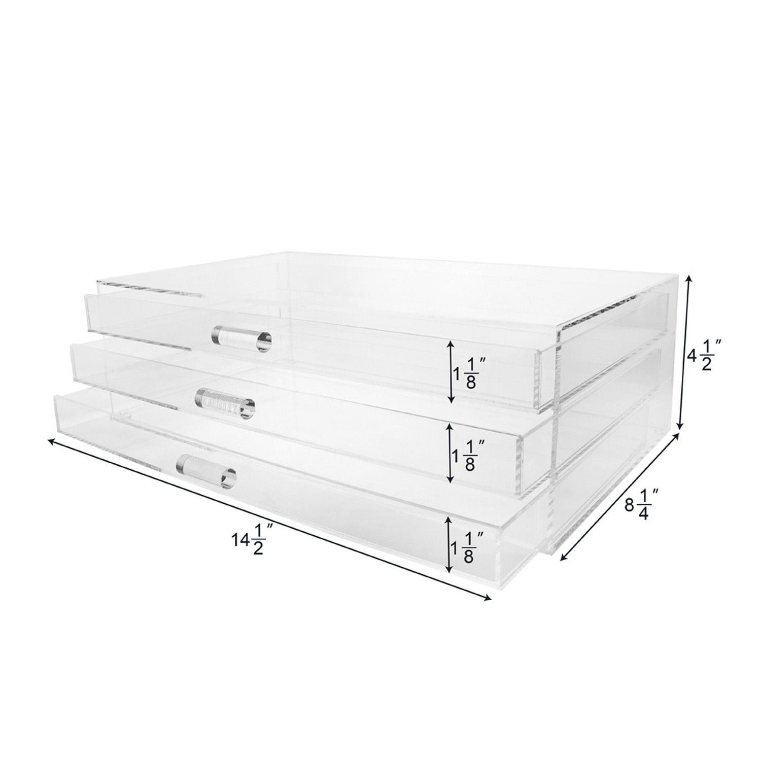 #COM3570C Premium Acrylic 3 Drawer Makeup & Jewelry Organizer