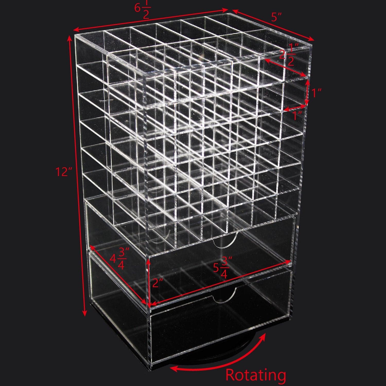 #COM3633-C Premium Acrylic Rotating Makeup Organizer