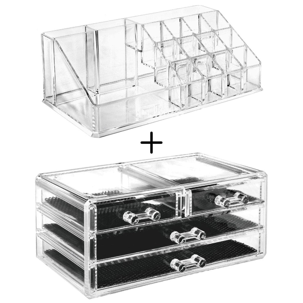 #COMS2915 Acrylic Makeup Organizer & Jewelry Storage Two Pieces Set