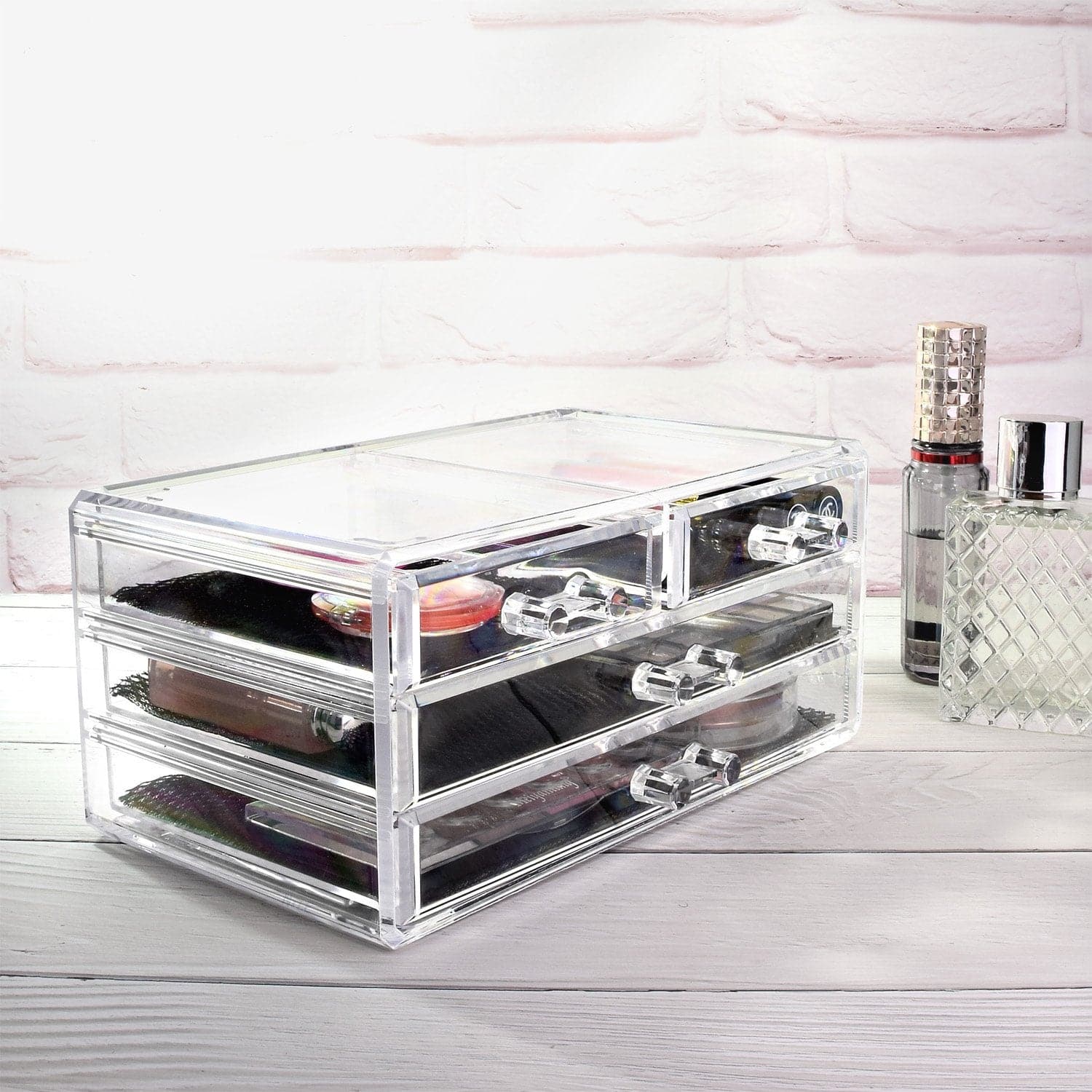 #COMS2915 Acrylic Makeup Organizer & Jewelry Storage Two Pieces Set