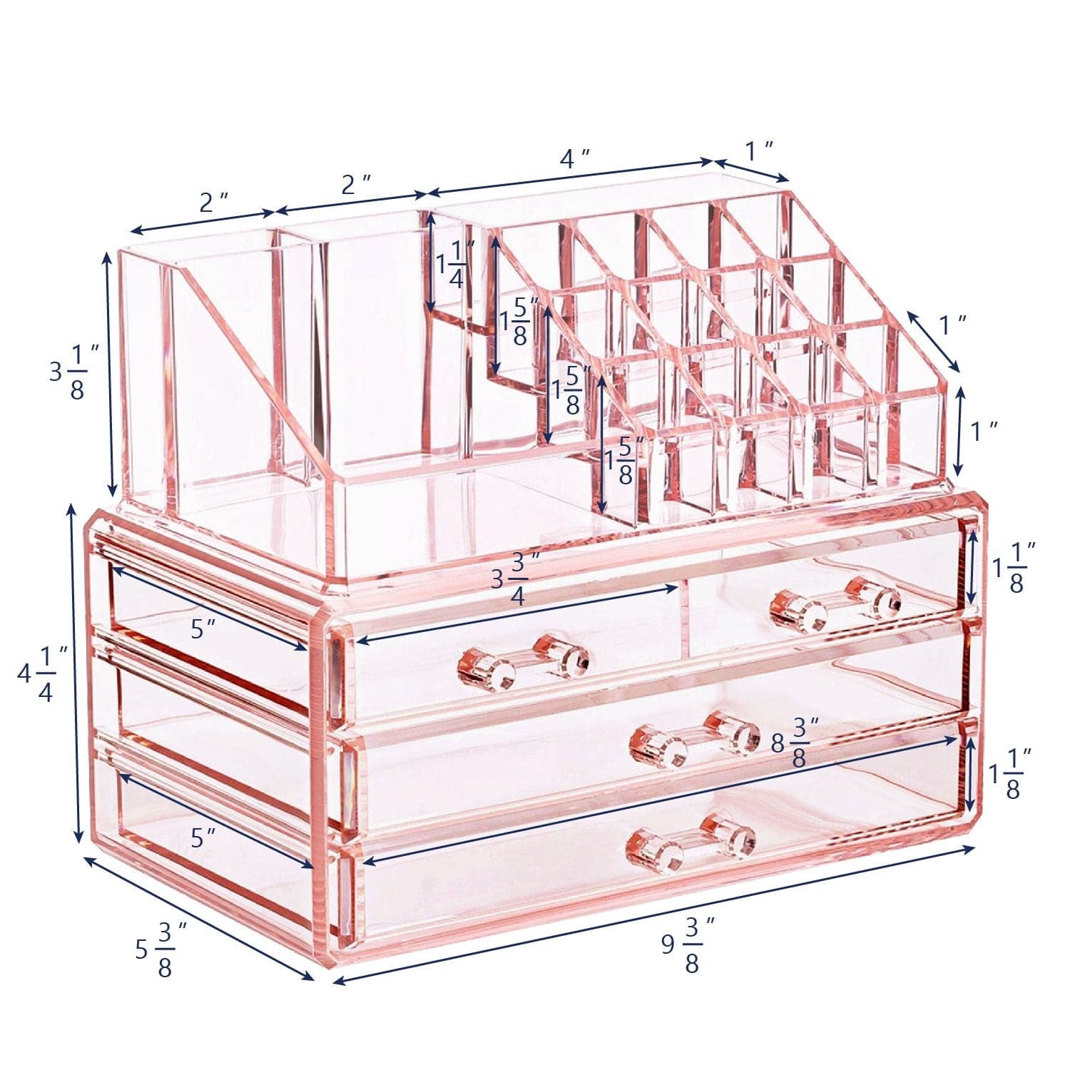 #COMS2915 Acrylic Makeup Organizer & Jewelry Storage Two Pieces Set
