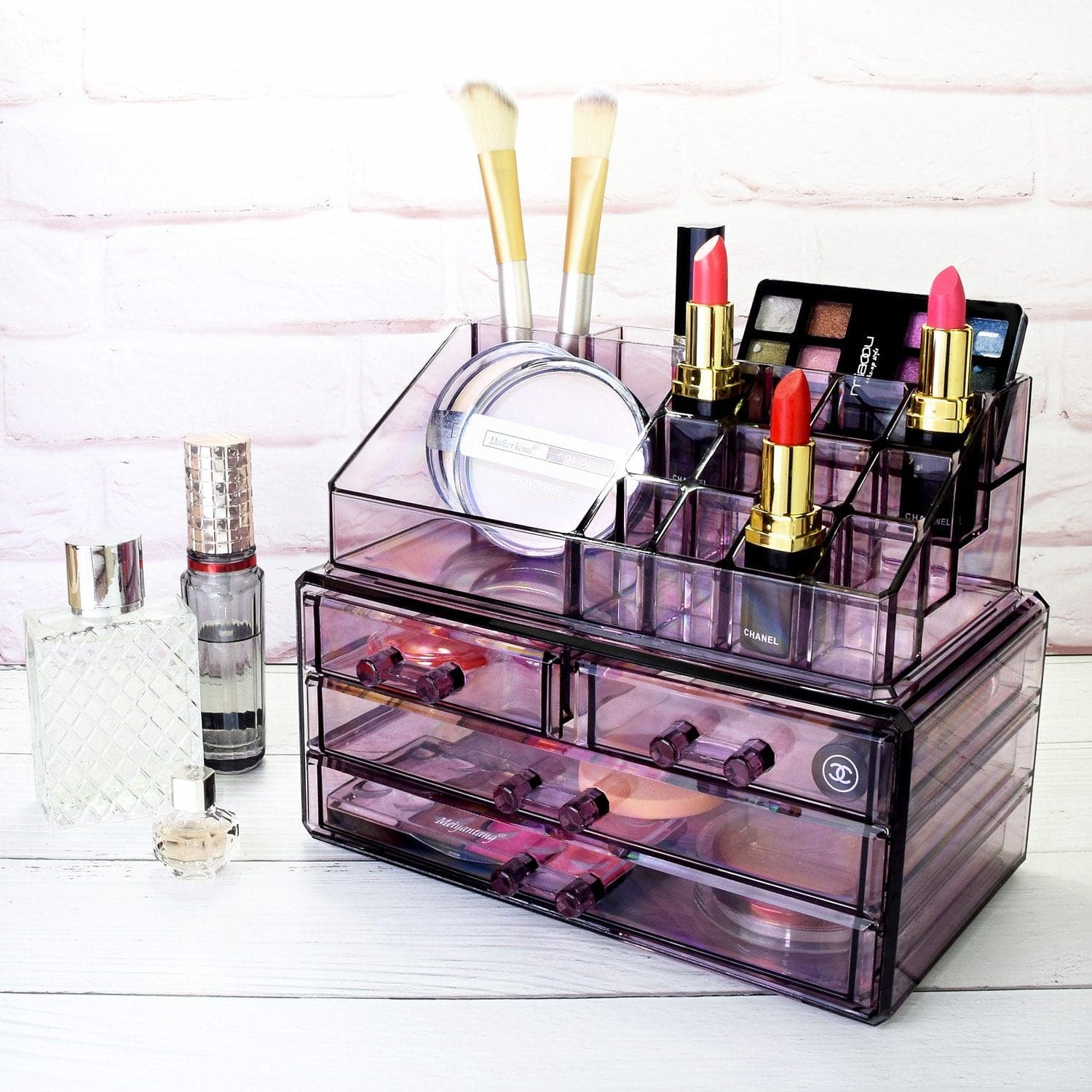 #COMS2915 Acrylic Makeup Organizer & Jewelry Storage Two Pieces Set