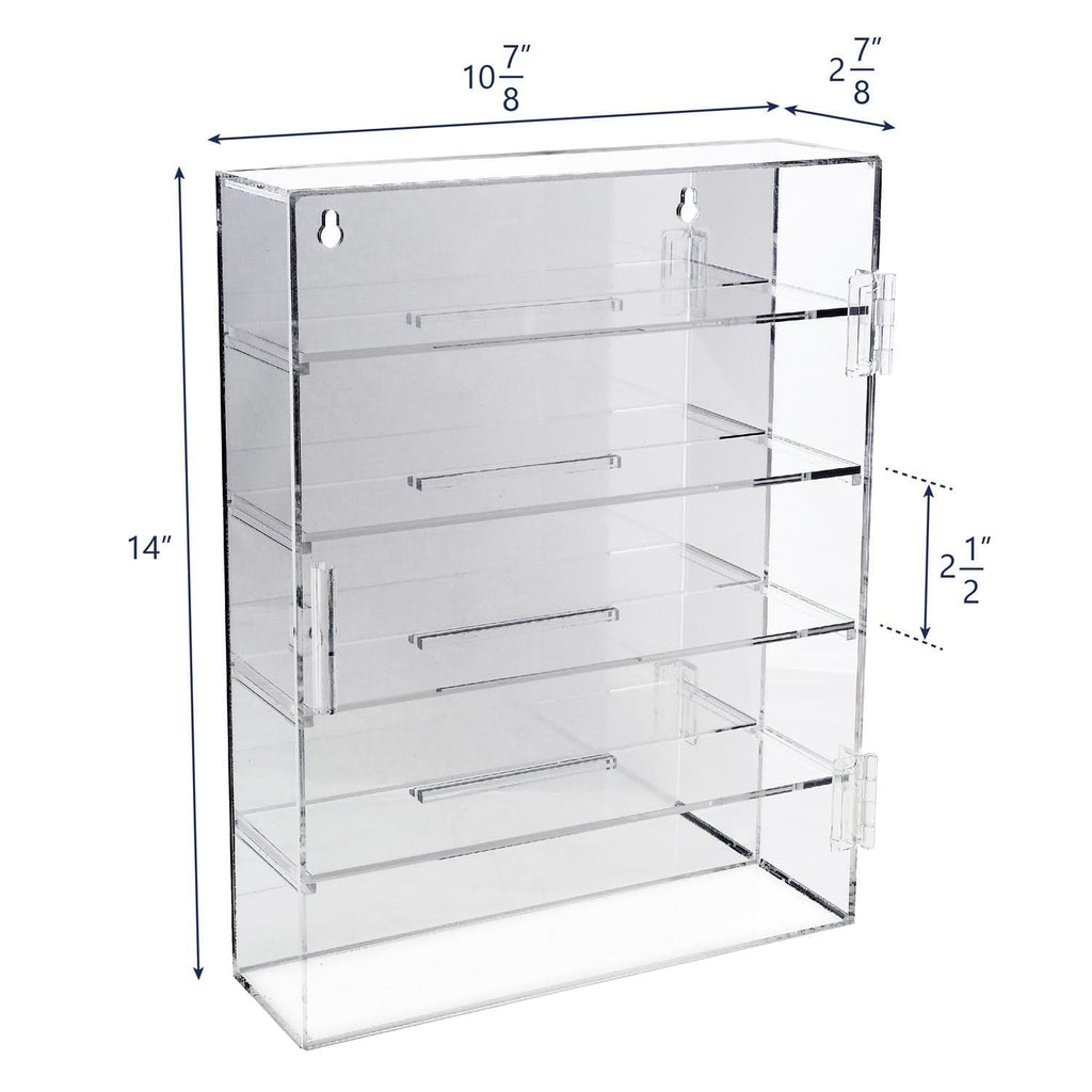 #COT1762 Mirror Backed 4 Shelves Shot Glasses Display Case