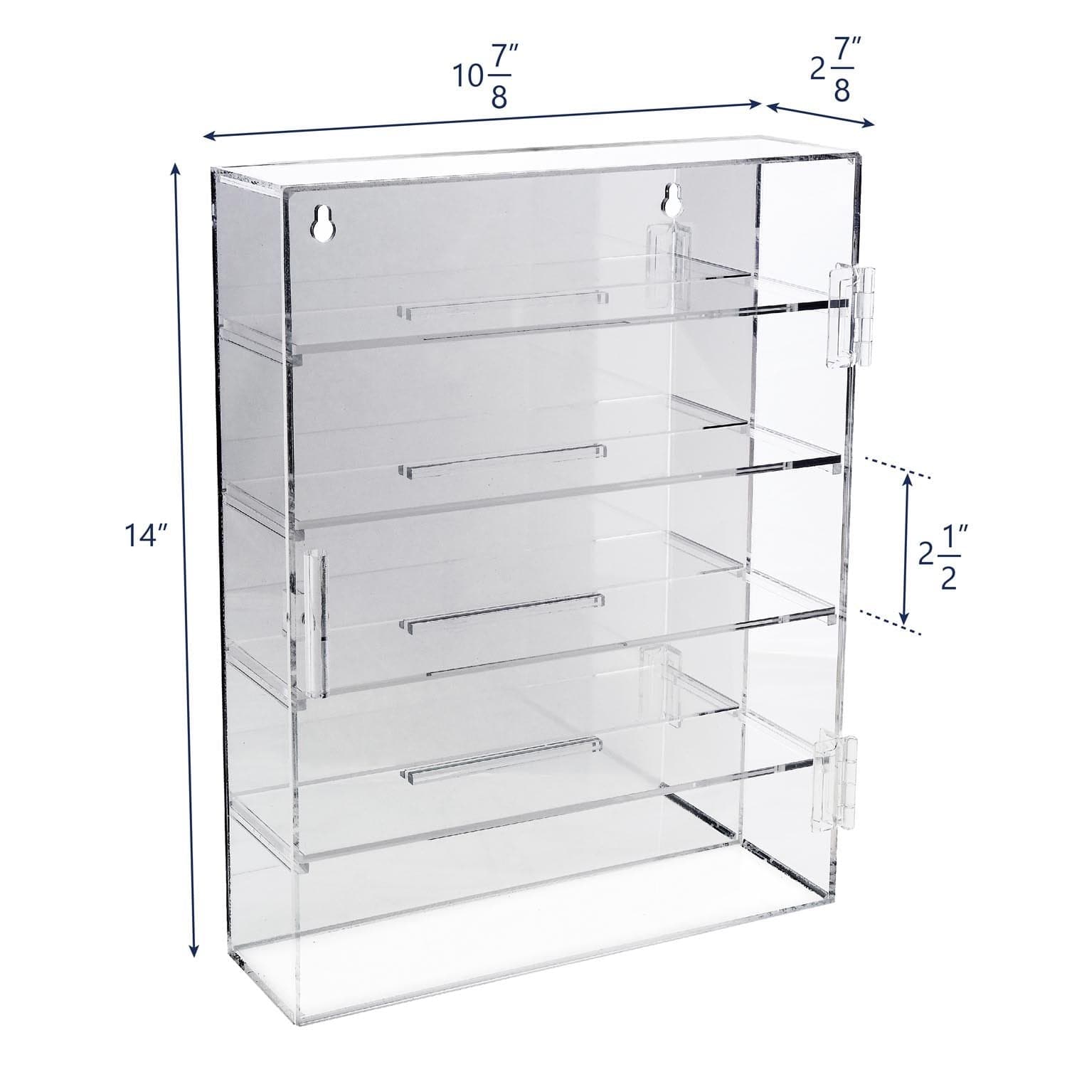 #COT1762 Mirror Backed 4 Shelves Shot Glasses Display Case