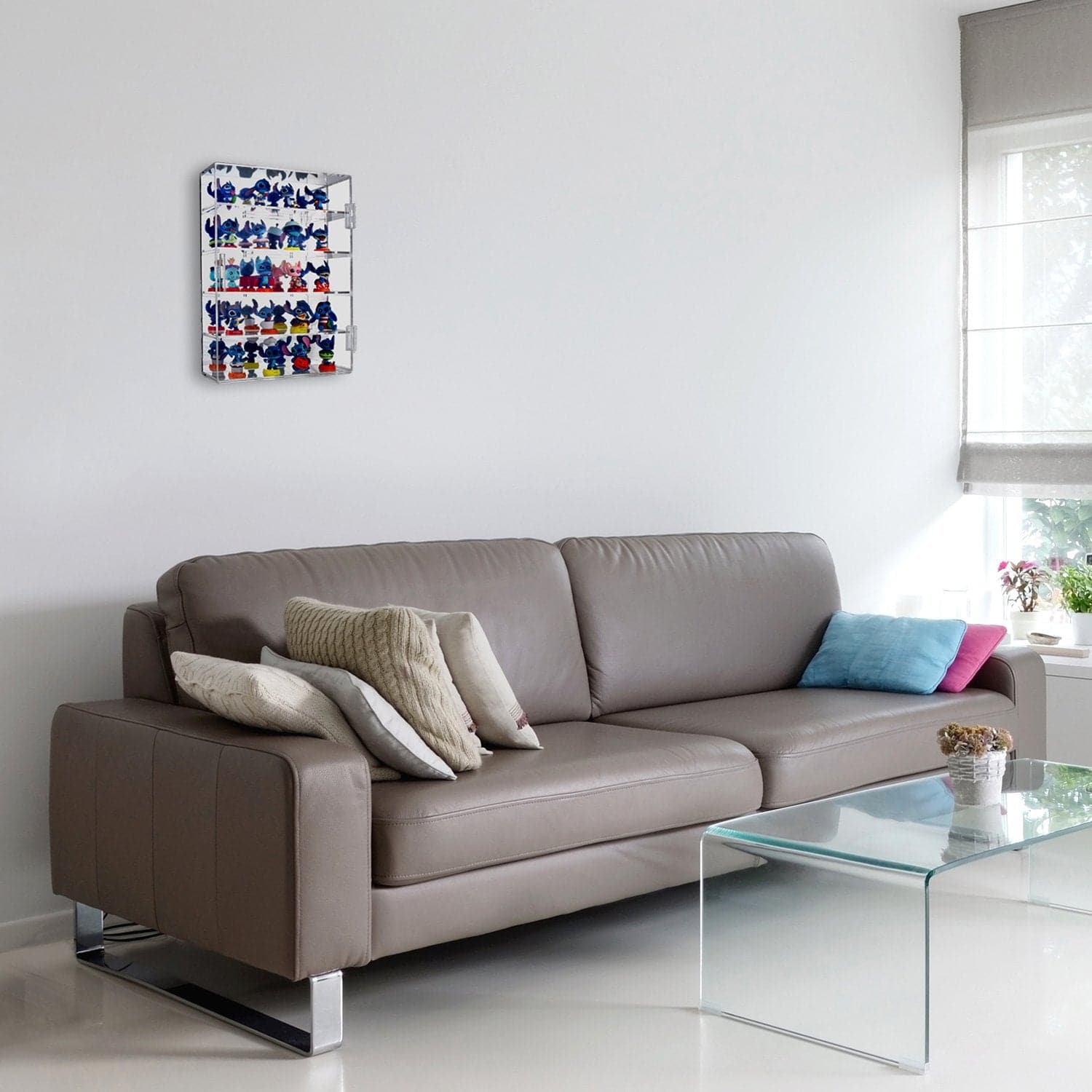 #COT1762 Mirror Backed 4 Shelves Shot Glasses Display Case