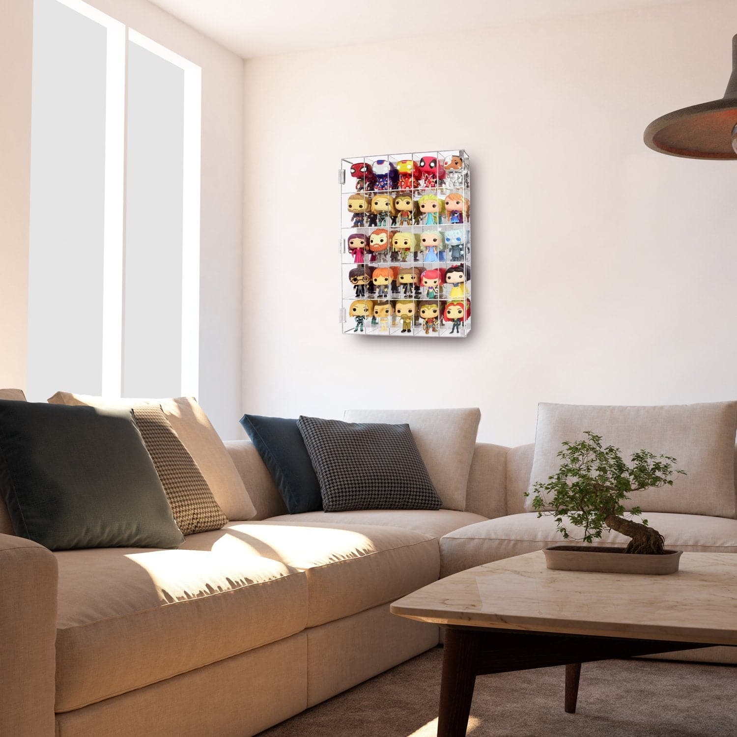 #COTM4025  25 Compartments Acrylic Display Rack with Mirrored Back