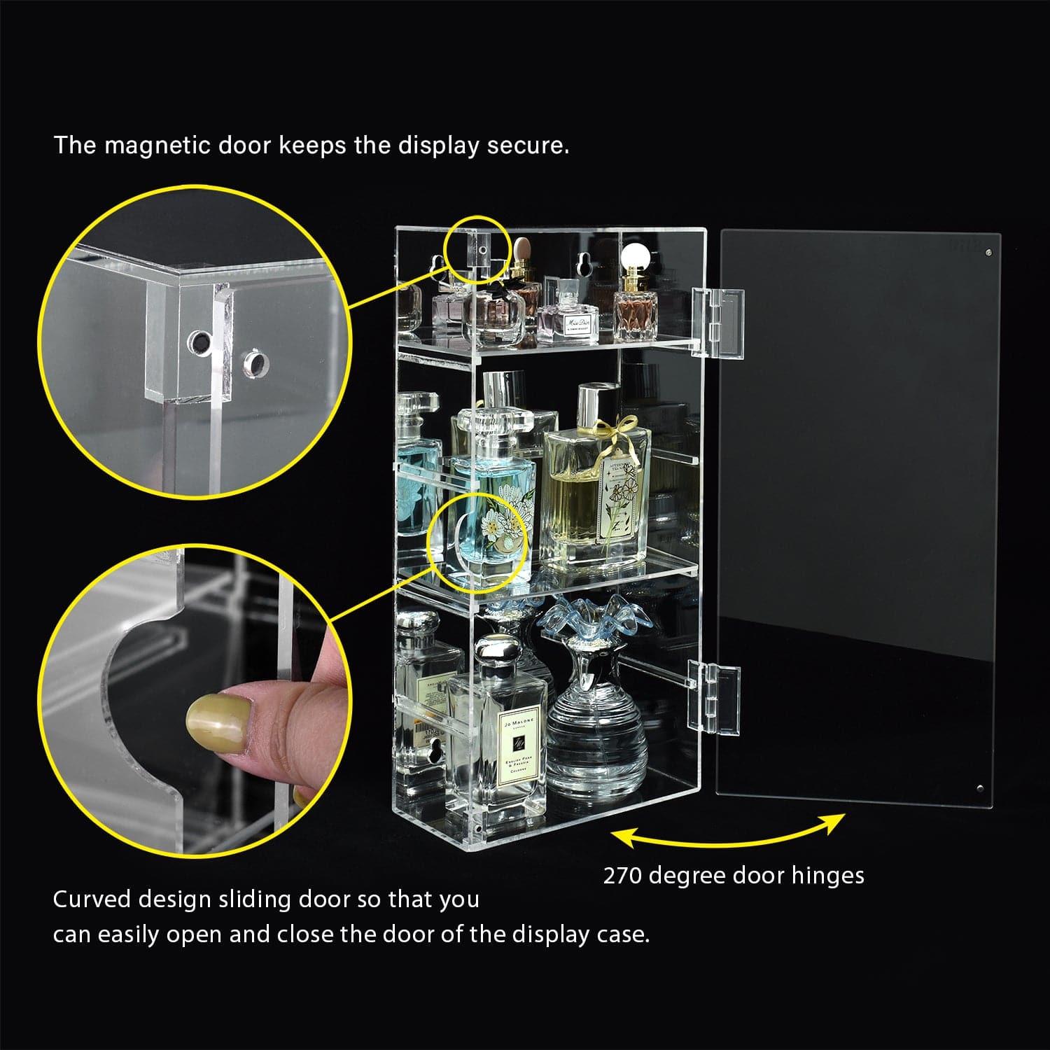 #DP320-A  Acrylic Mountable 5 Levels Mirrored Back Display Shelf