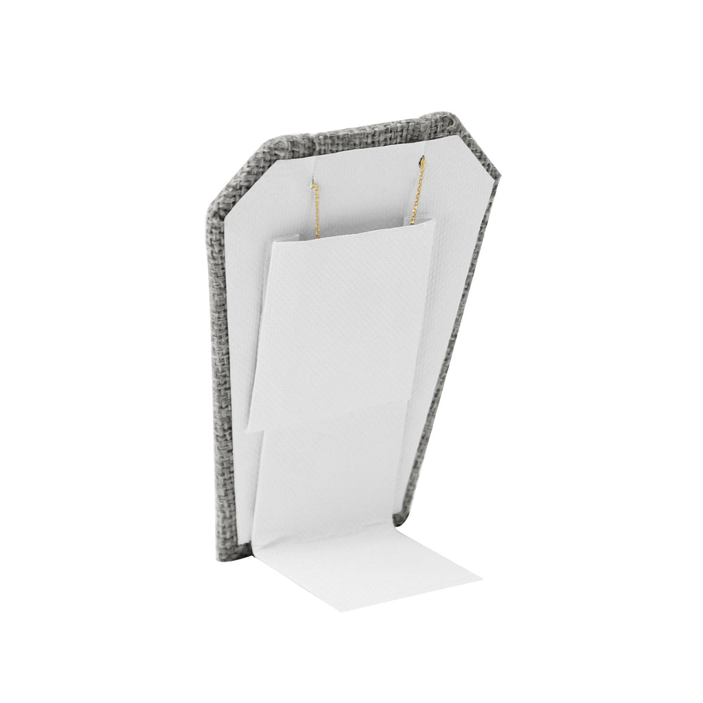 #ED-2143N-N21 Gray Burlap Linen Earring Display Stand