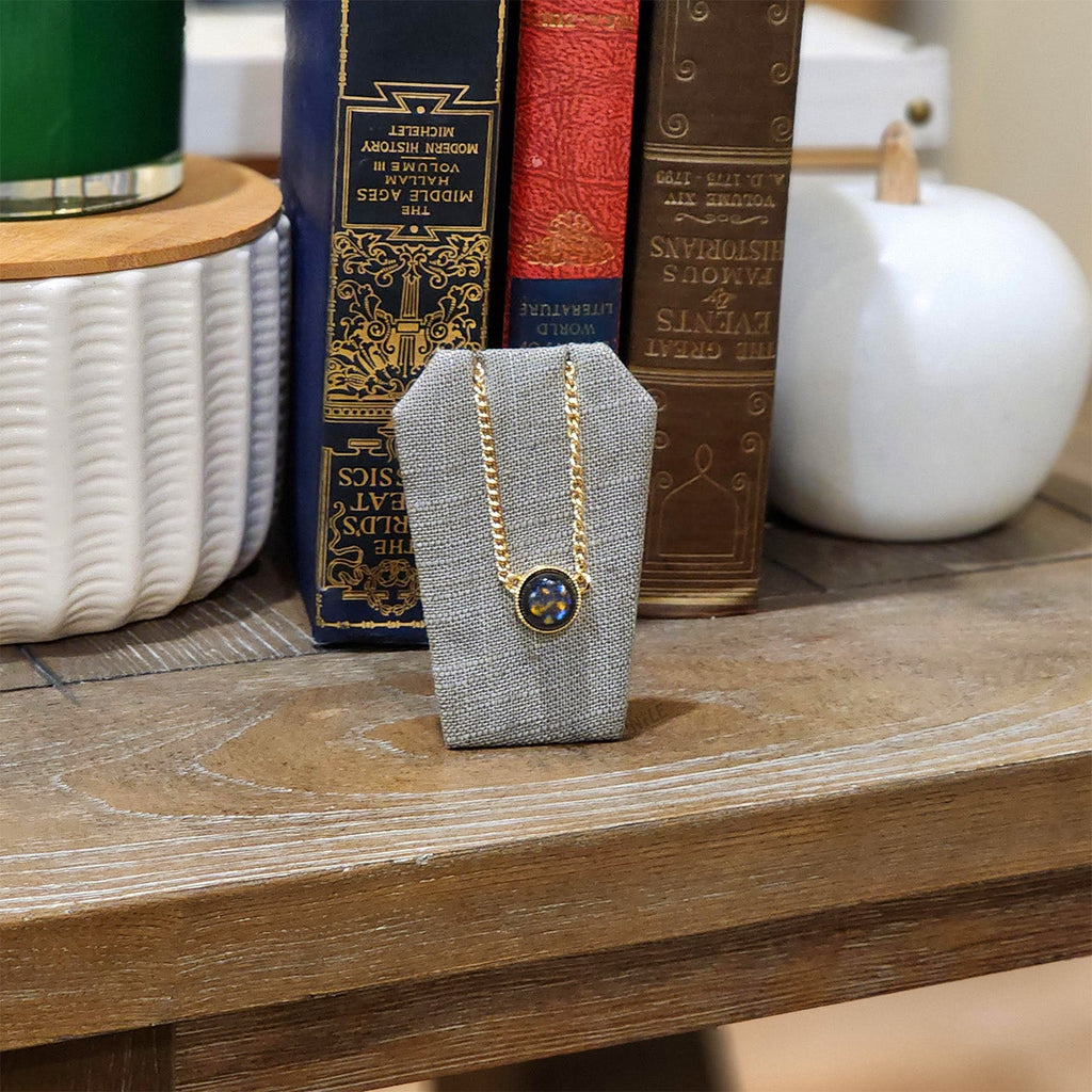 #ED-2143N-N21 Gray Burlap Linen Earring Display Stand