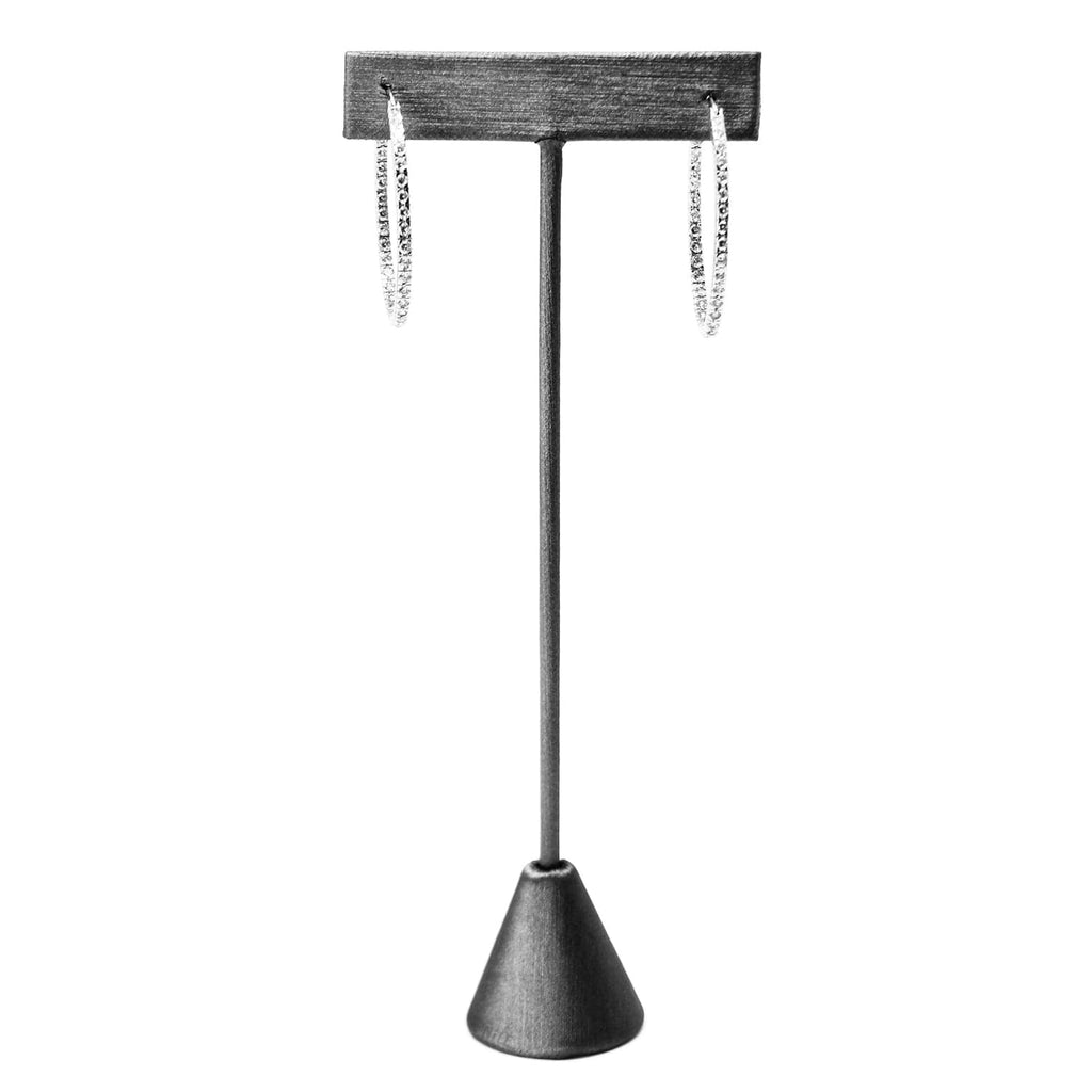 #ED-2401R-SG  Steel Grey Tall "T" Earring Stand in 6 3/4"H