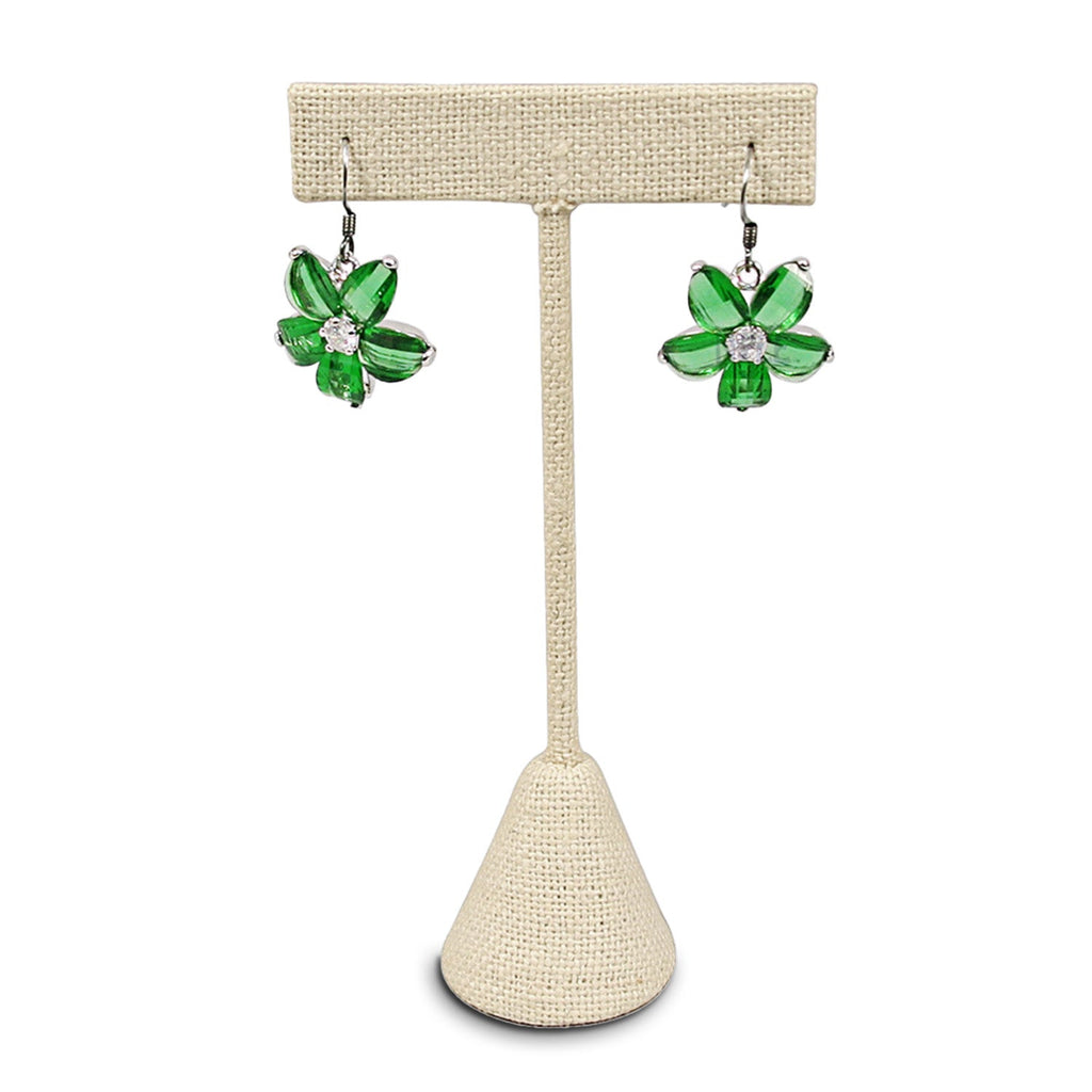 #ED-2403N-LE Small Metal T-Shape Earring Stand, Burlap Linen