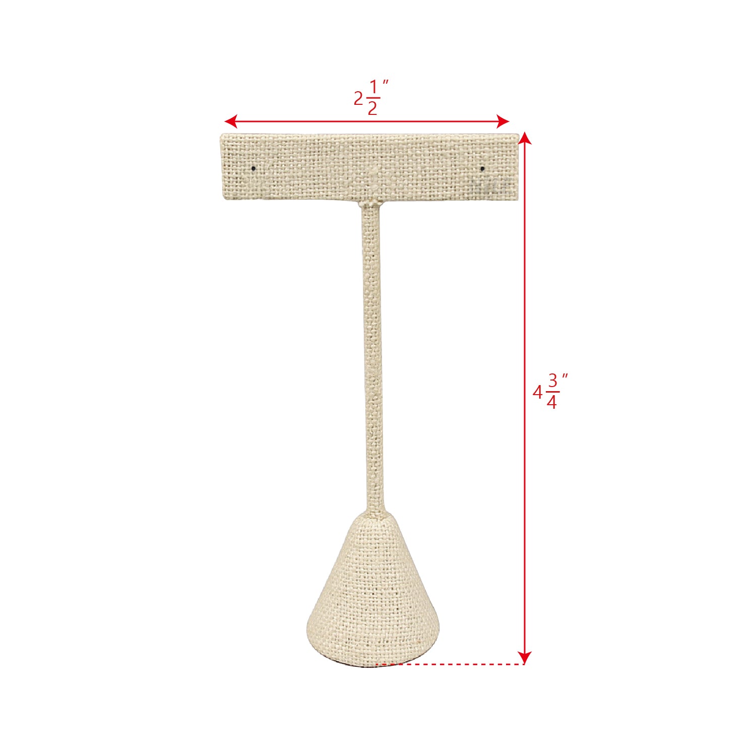 #ED-2403N-LE Small Metal T-Shape Earring Stand, Burlap Linen