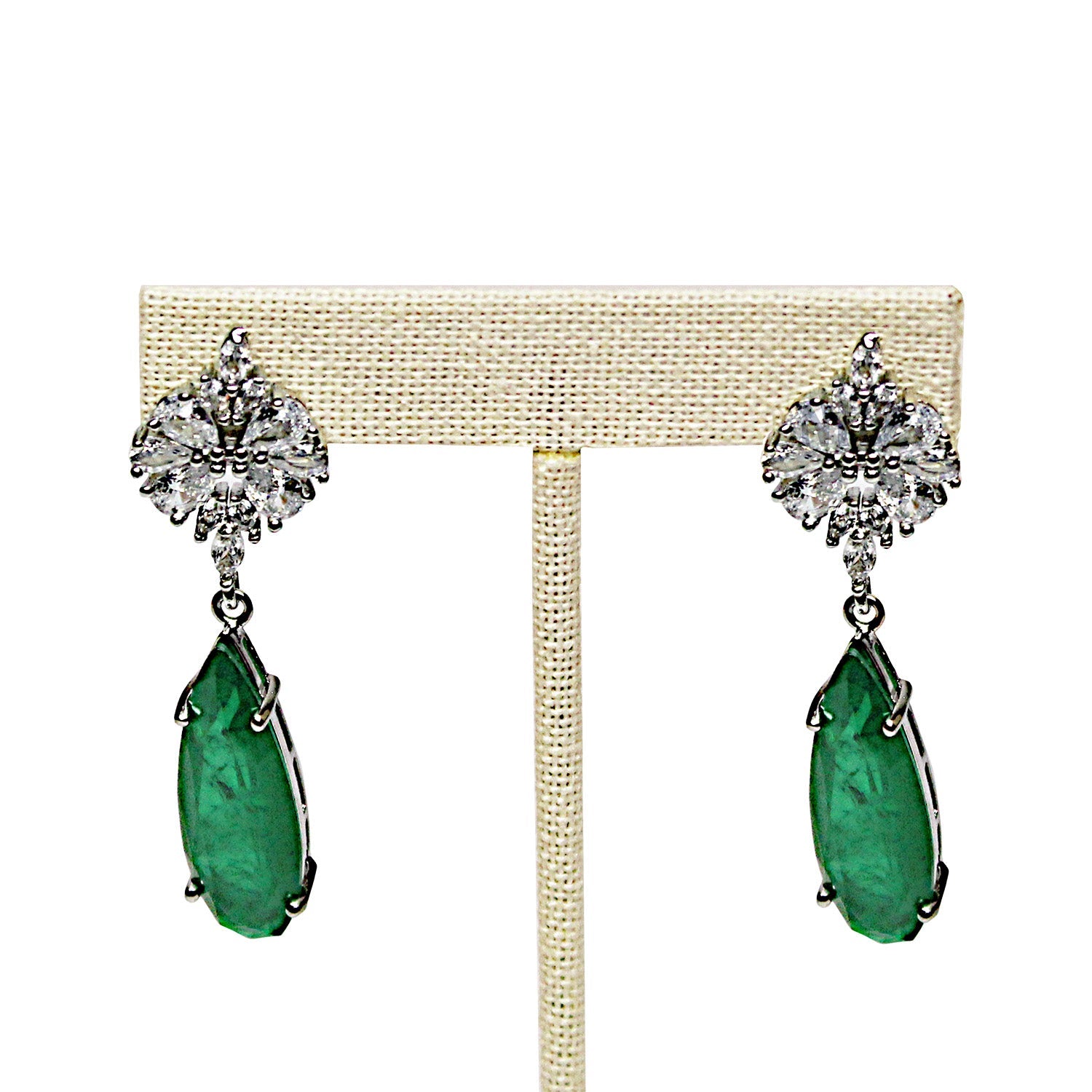 #ED-2403N-LE Small Metal T-Shape Earring Stand, Burlap Linen