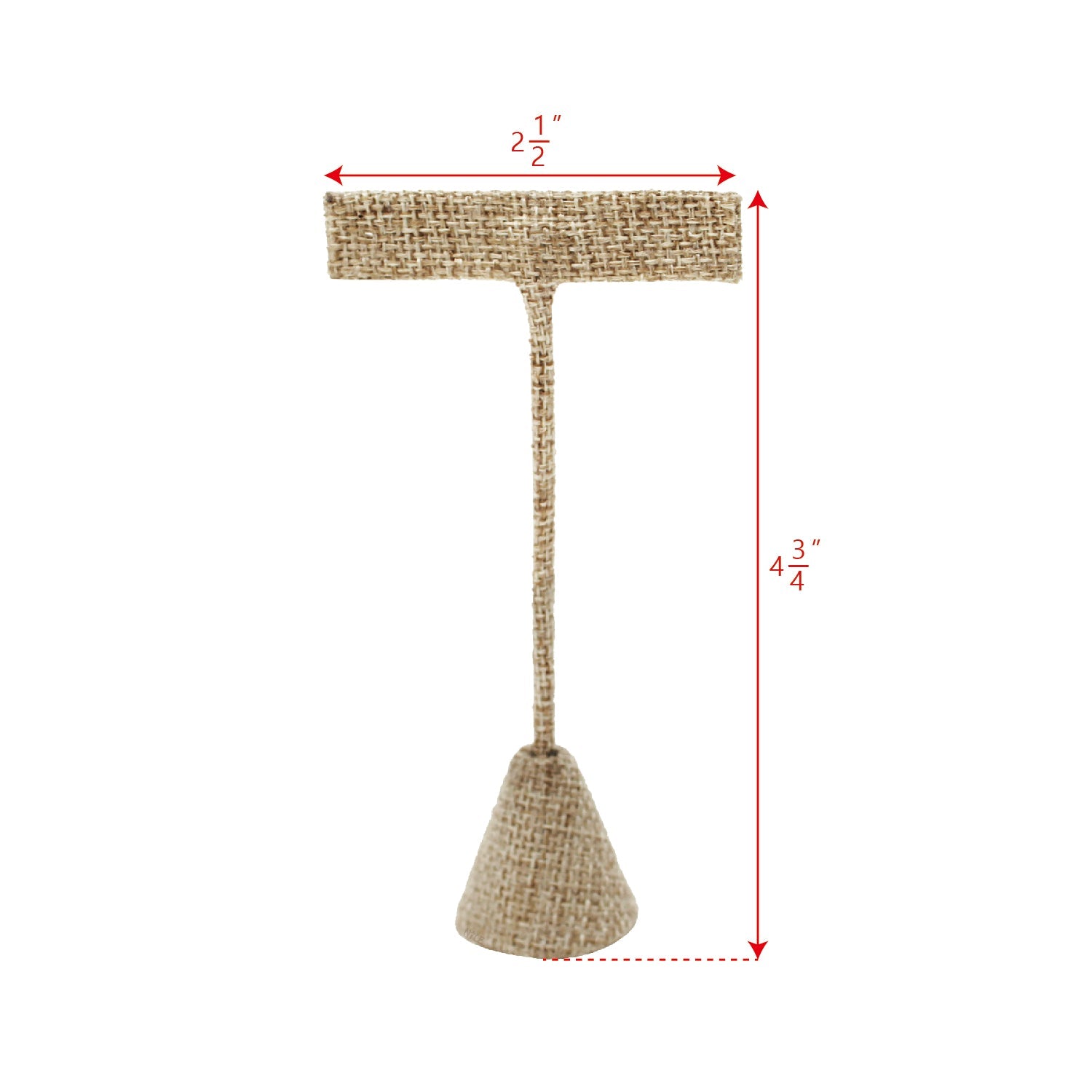 #ED-2403N-N3 Small Metal T-Shaped Earring Display Stand, Burlap Linen