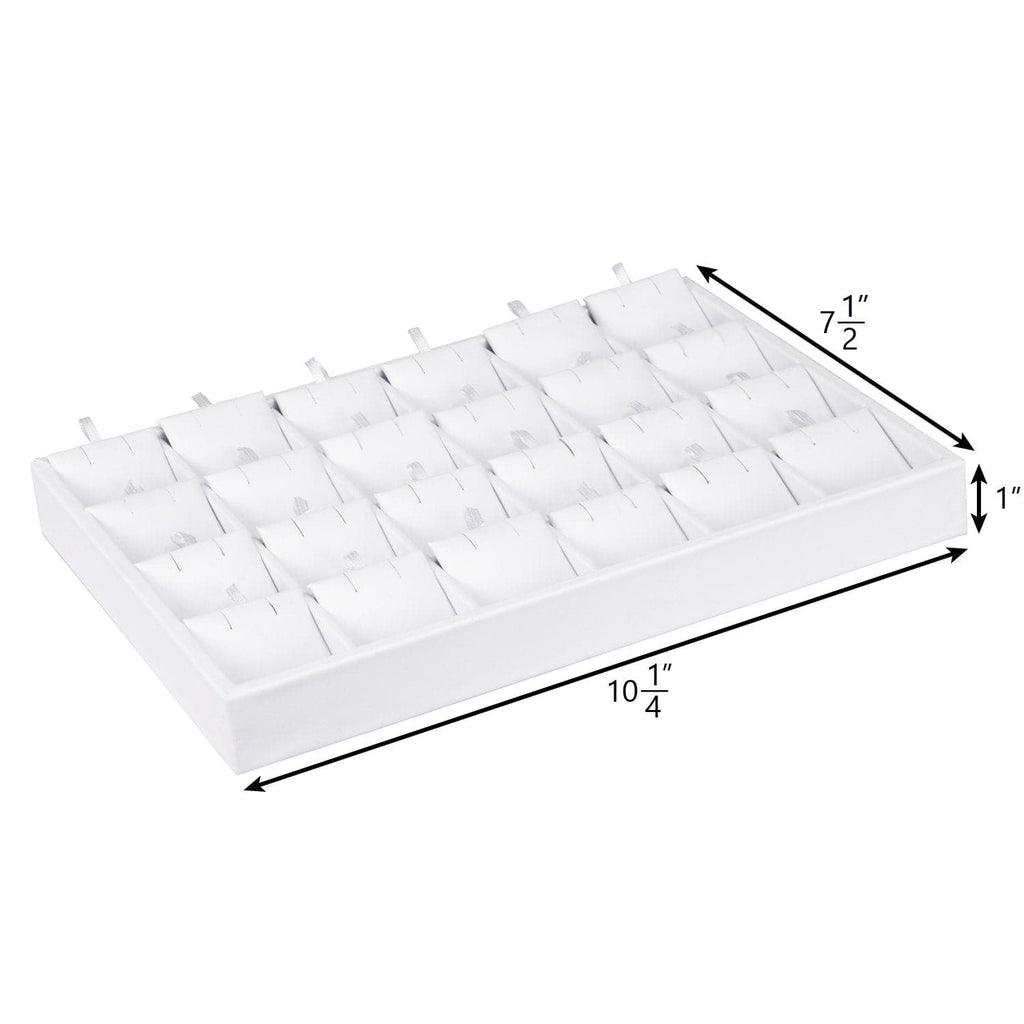 #F8-22 White Leatherette Earring Cards Display Tray