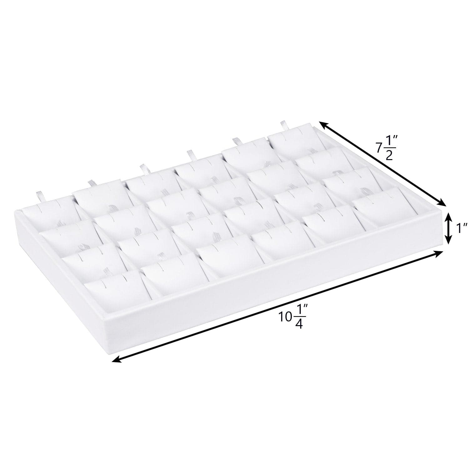 #F8-22 White Leatherette Earring Cards Display Tray