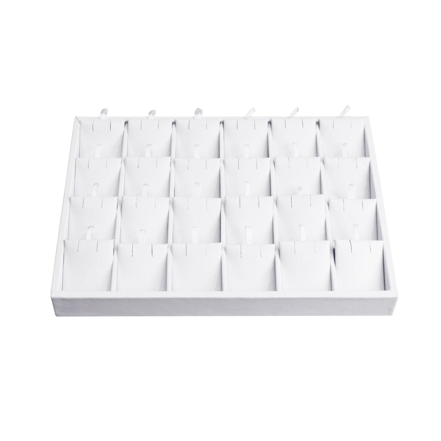 #F8-22 White Leatherette Earring Cards Display Tray