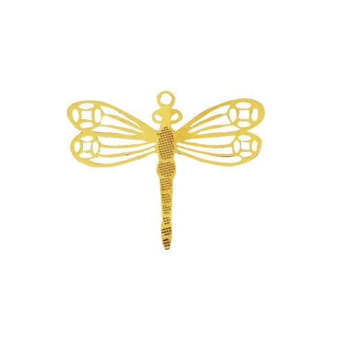 #FMB-3870C Brass Dragon Fly Shaped Charm, 28mm x 20mm