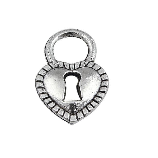 Pewter Heart Charm, 12mm x 17mm