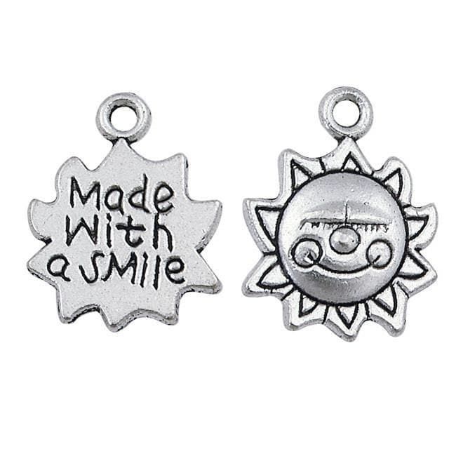 Pewter Face Charm, 13mm x 16mm