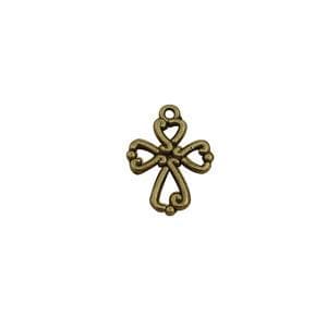 Pewter Cross Charm, 15mm x 20mm