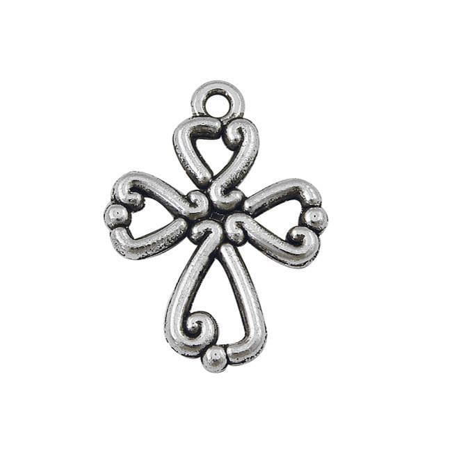 Pewter Cross Charm, 15mm x 20mm