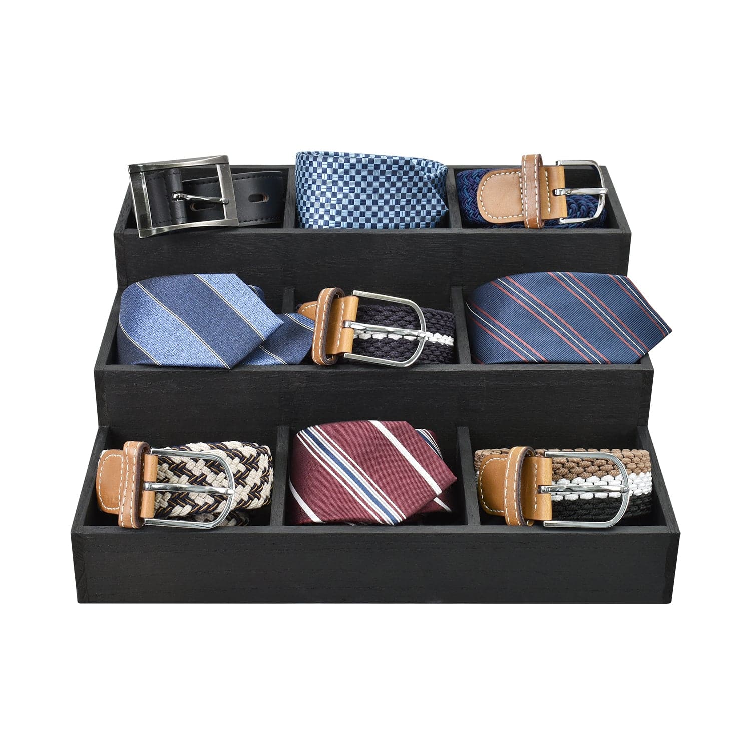 #HOM309 Vintage Wooden Jewelry Display Riser Tray Stand