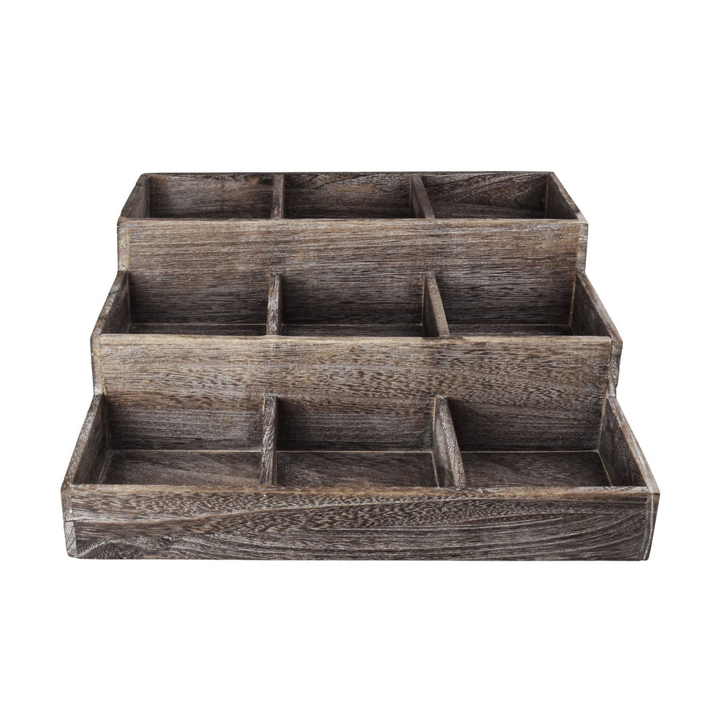 #HOM309 Vintage Wooden Jewelry Display Riser Tray Stand