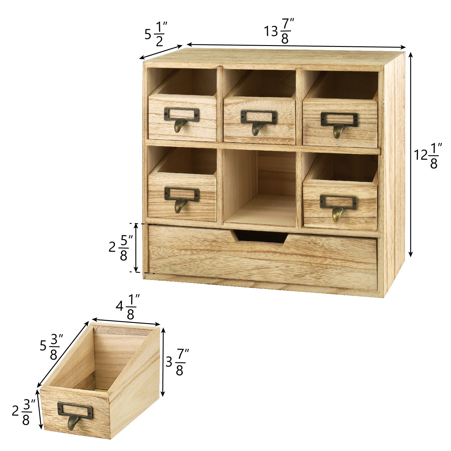 #HOM331 Wooden Desk Organizer w/ Drawers & Craft Supplies Storage Cabinet