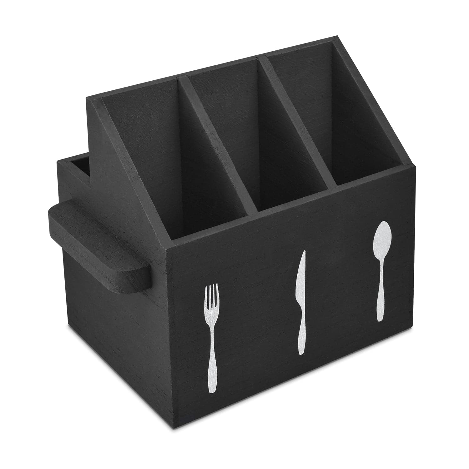 #HOW2304 Wooden Sliverware Holder Flatware Utensil Caddy with Handles