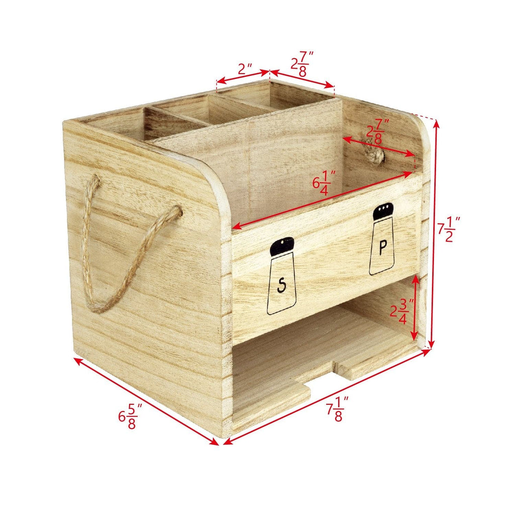 #HOW2305 Wooden Utensil Caddy Flatware Holder with Handles - Hold