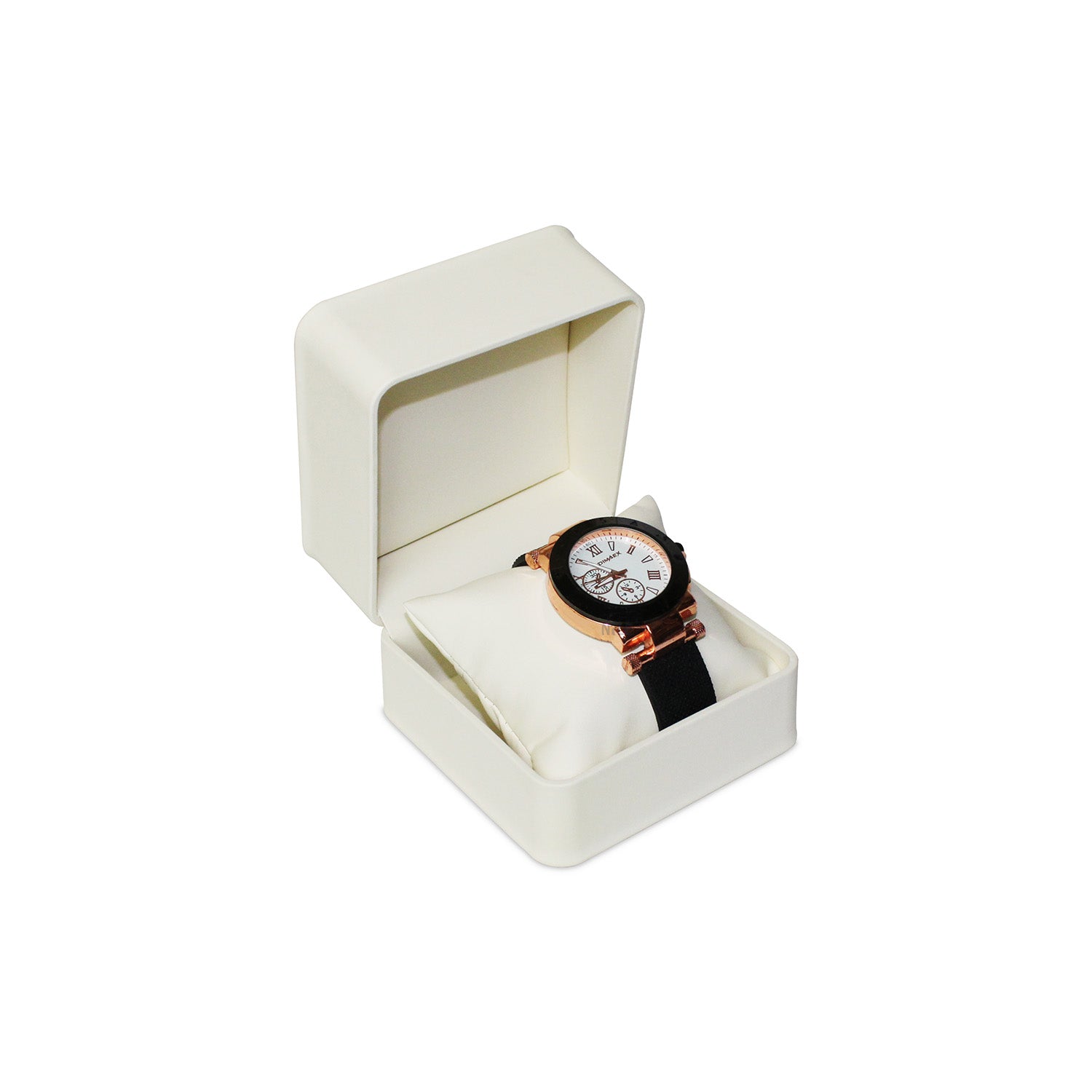 #JLW8-L32 Cream Faux Leather Pillow Bracelet/Watch Box